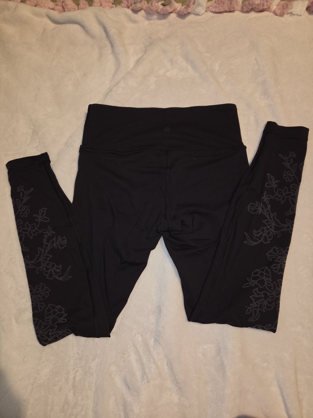 lululemon athletica Black Floral-Accent High-Rise Leggings